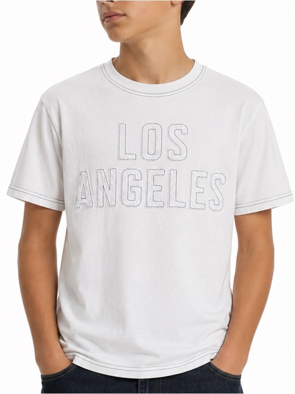 "Los Angeles" Crewneck Men T‑Shirt